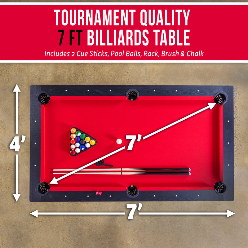GoSports 7 ft Pool Table with Rustic Brown Wood Finish Red Wayfair